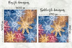 Shimmering Golden Snowflakes Lunch Bag | Snowflakes Tumbler Product Image 2
