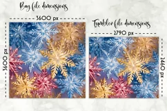 Shimmering Golden Snowflakes Lunch Bag | Snowflakes Tumbler Product Image 2