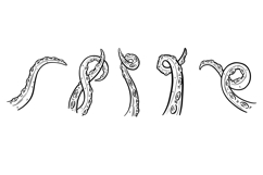 10 Tentacle Octopus Suckers Illustration Clipart SVG PNG Product Image 2