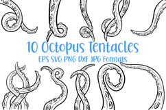 10 Tentacle Octopus Suckers Illustration Clipart SVG PNG by Squeeb Creative