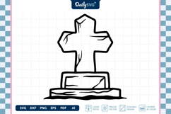 Tombstone Bold Line SVG Halloween Graveyard Cut File Product Image 3