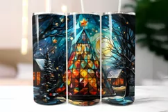 Stained Glass Christmas Tree Tumbler Wrap |Christmas Tree Product Image 2
