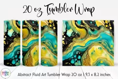 Abstract Alcohol Ink Tumbler Wrap | Turquoise Marble Tumbler Product Image 1
