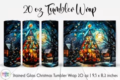 Stained Glass Christmas Tree Tumbler Wrap |Christmas Tree Product Image 1