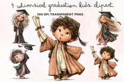 Whimsical Graduation Kids Clipart PNG Product Image 1