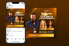 10 Year Church Anniversary Flyer PSD Product Image 9