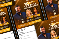 10 Year Church Anniversary Flyer PSD Product Image 12