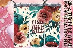 Joyful Spirits 20oz tumbler wrap, Flower Quote Product Image 1