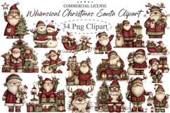 Whimsical Christmas Santa Clipart Png Product Image 1