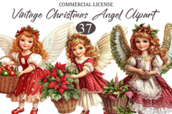 Vintage Christmas Angel Clipart Product Image 1