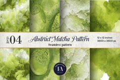 Matcha Green Tea Pattern, Matcha Aesthetic Digital Paper Product Image 1