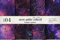 Neon Cobweb Digital Papers, Spooky texture Product Image 1