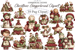 Whimsical Christmas Gingerbread Clipart Product Image 1