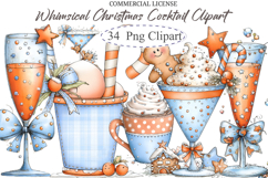 Whimsical Christmas Cocktail Clipart Product Image 1