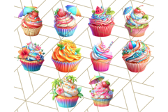 Bright Summer Cupcake PNG Clipart, Colorful Cupcakes Product Image 8