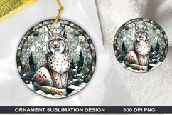 Tiger Stained Glass Ornament PNG, Sublimation PNG Design Product Image 1