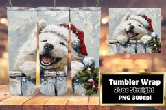 Holiday Winter Tumbler Wrap Peeking Dog Christmas 20oz Product Image 1