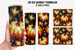 Pumpkins Skinny Tumbler 20oz Wrap Design, Halloween Tumbler Product Image 1