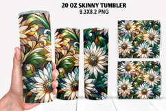 Flower Skinny Tumbler 20oz Wrap Design, Flowers Tumble PNG Product Image 1