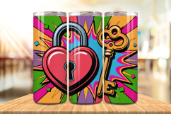 Valentine’s Day Love Lock &amp; Key Tumbler Wrap PNG Big Bundle Product Image 8