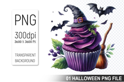 Spooky Cute Halloween Cupcakes Clipart PNG Bundle Product Image 12