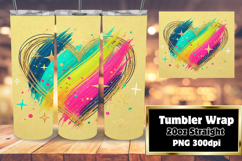20oz Tumbler Design for Sublimation , Heart Product Image 1