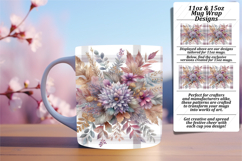 Trendy 11oz Mug Wrap Png Design , Autumn Flower Product Image 1