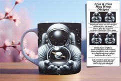 Lovely 15oz Mug Wrap Png Design , Astronaut Product Image 1