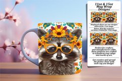 Raccoon with Floral Wrap for 11oz/15oz Mug Sublimation Product Image 1
