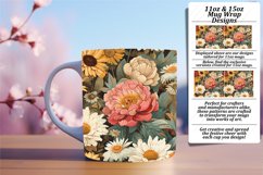 Retro Garden Delight Mug Sublimation Art 15oz Product Image 1