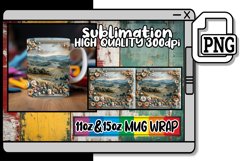 Serene Horizon: 3D Flower Pattern Mug Wrap Product Image 1