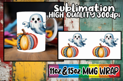 Lovely moments sublimation mug wrap, Pumpkin Watercolor Product Image 1