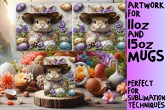 Whimsical Spring Bunny Mug Sublimation 15oz Product Image 1
