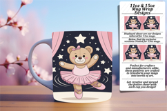Elegant 11oz Mug Wrap Png Design , Cute Bear Product Image 1