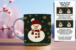 Whimsical 11oz Mug Wrap Png Design , Snowman Product Image 1