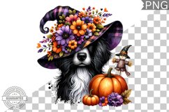 Halloween Dog Flowers Sublimation - Clipart PNG Design Product Image 1