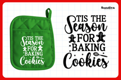 Christmas Pot Holder Quote SVG | Tis The Season For Baking Product Image 3