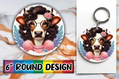 Blissful Round Keychains Sublimation PNG, Valentines Product Image 1