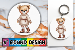 Bright Circle Ornaments Design PNG, Teddy Bear Product Image 1