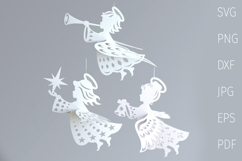 3D angel Paper Cut Template svg, Christmas ornament bundle Product Image 1