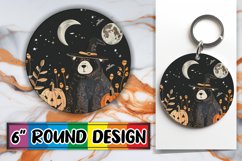 Halloween Boho Animal Round Design Fall PNG Keychain Product Image 1