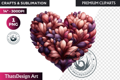 Romantic Flower clipart Rose gold Valentine floral PNG Product Image 1