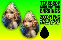 Vibrant Teardrop Earrings Template Art , Fairy Product Image 1