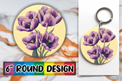 Artful Circle Design Sublimation PNG , Beauty Flower Product Image 1