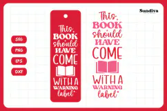 Spicy Bookmark Saying SVG | Book Lovers - Warning Label Product Image 3