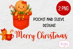 Christmas pocket and sleeve PNG design, Cute gigerbread man Product Image 2