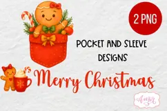 Christmas pocket and sleeve PNG design, Cute gigerbread man Product Image 2