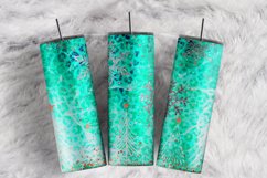 Teal Aqua Leopard Snowflake Winter Glitter 20oz tumbler wrap Product Image 1