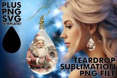 Glamorous Teardrop Earrings PNG, Christmas Product Image 1
