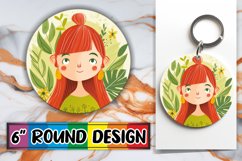 Stunning Female Round Design with Flowers PNG Product Image 1